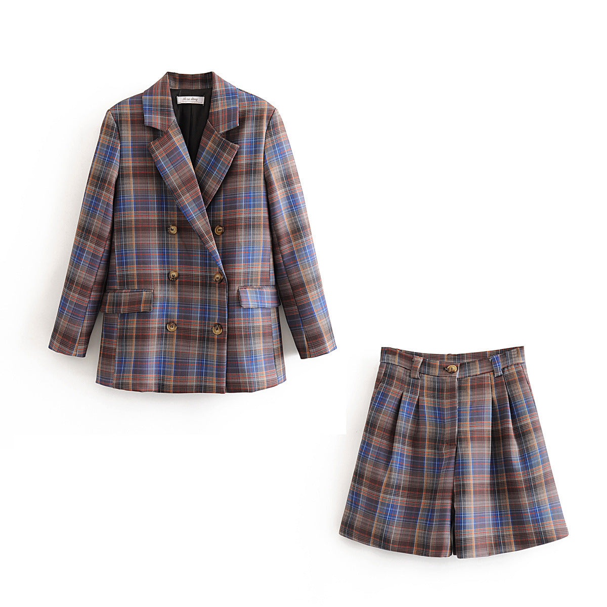 Early Spring European And American Casual All-match Color Grid Blazer
