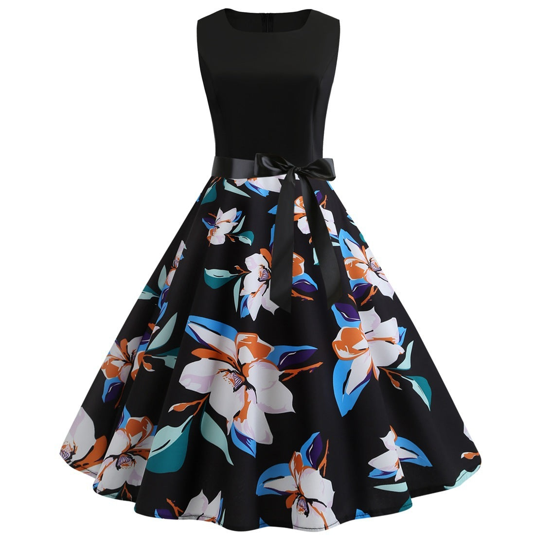 Vest Stitching Large Swing Dress Digital Printing Ribbon