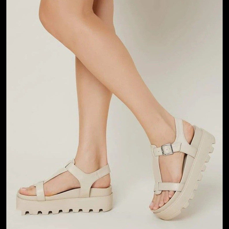 Women's Belt Buckle Strappy Toe Sandals