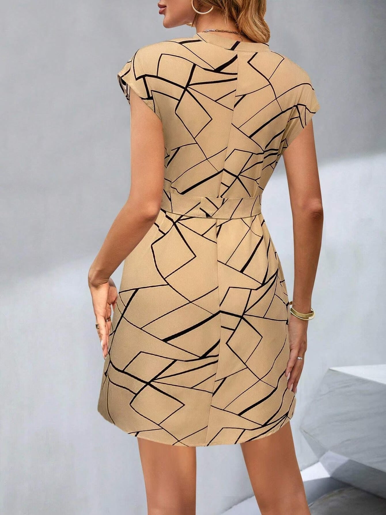 Fashion Casual Printing V-neck Dress
