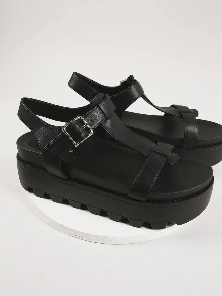 Women's Belt Buckle Strappy Toe Sandals