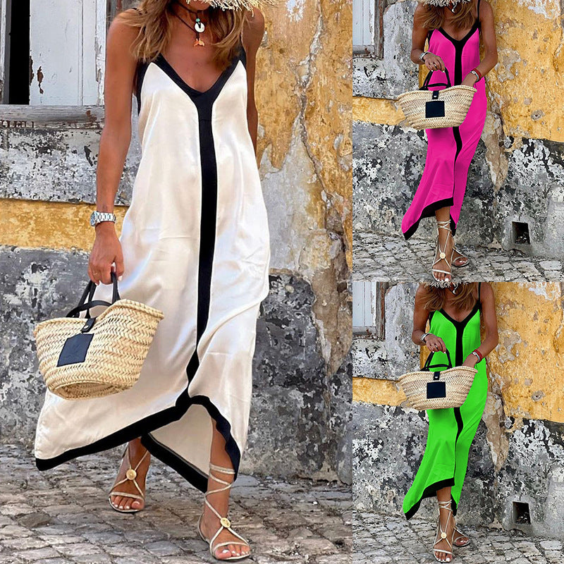 Suspender mid-length resort style dress