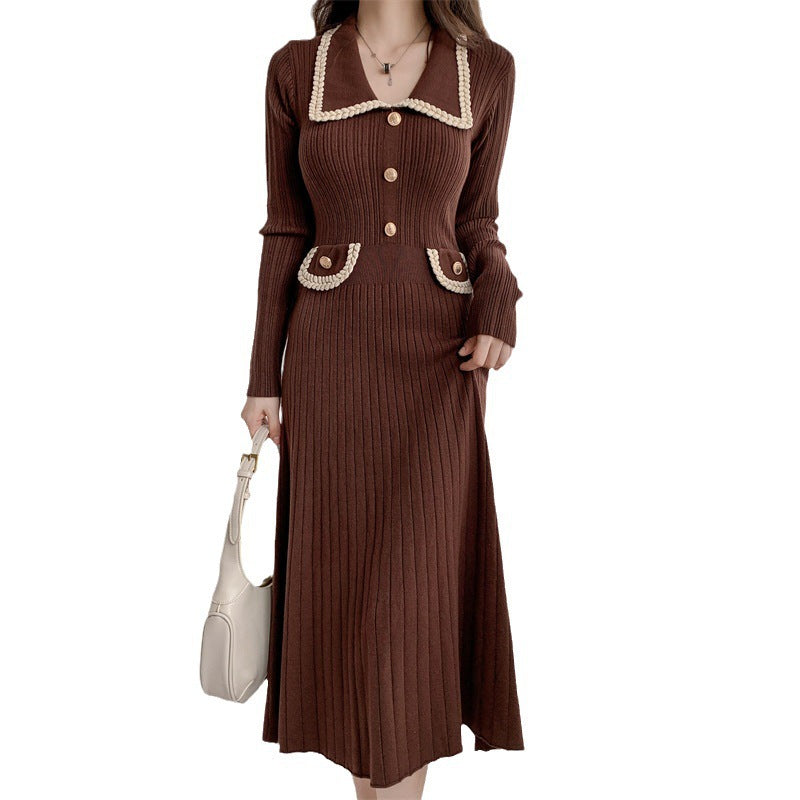 French Style Long Sleeve Knitted Women's Clothing
