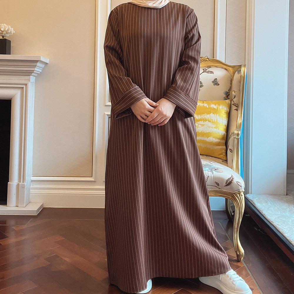 Striped waist mini long skirt dress