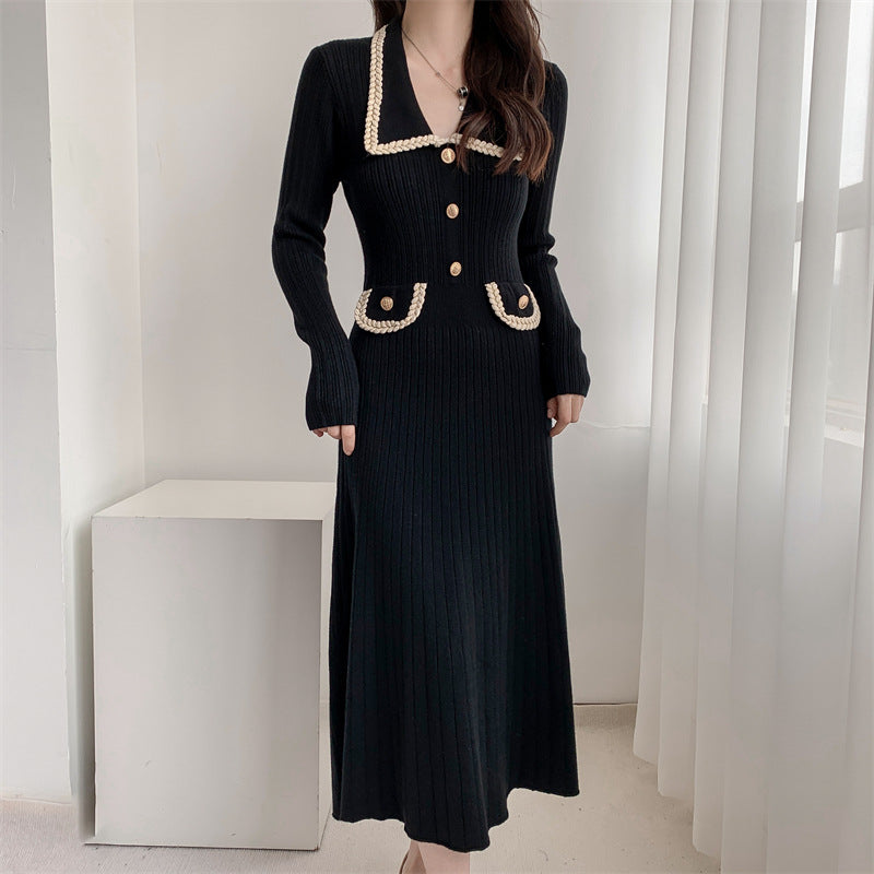 French Style Long Sleeve Knitted Women's Clothing