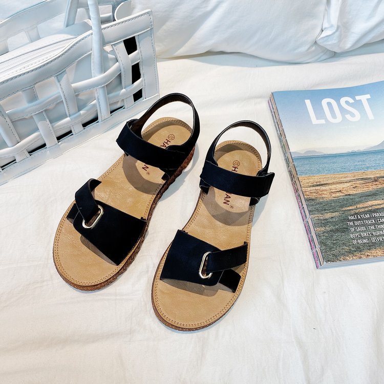Soft-soled Cross Strap Fashion One-strip Roman Shoes