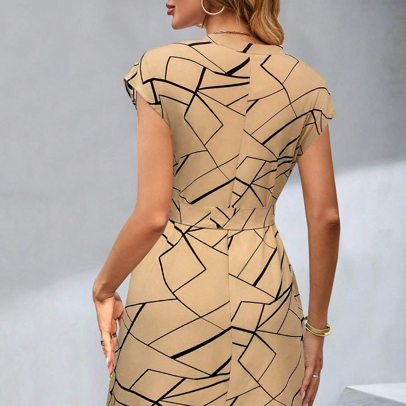 Fashion Casual Printing V-neck Dress