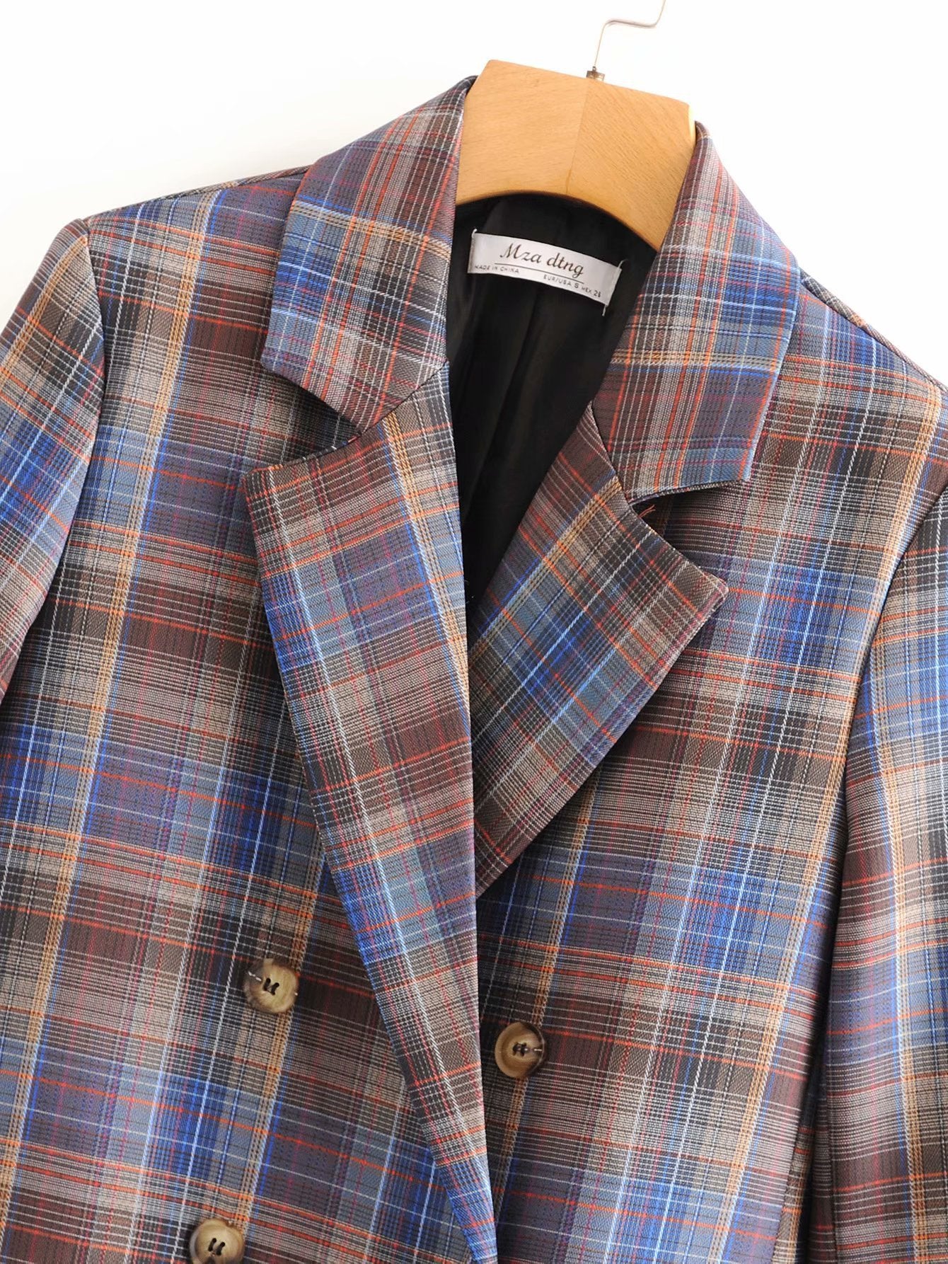 Early Spring European And American Casual All-match Color Grid Blazer