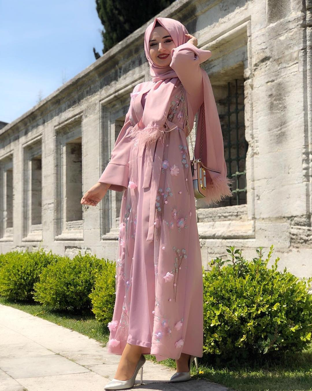 Three-dimensional Flower Robe Dress