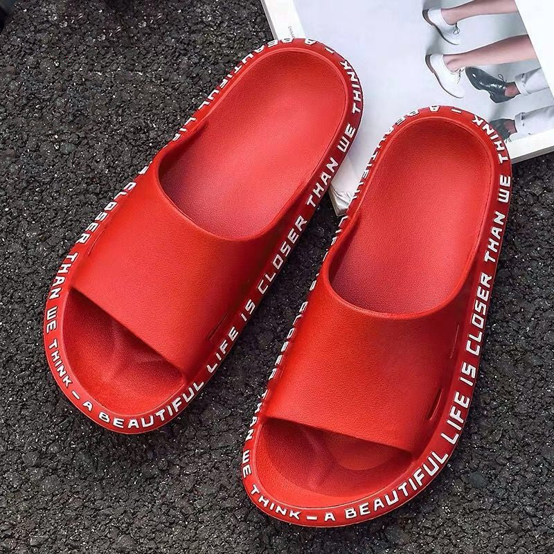 Summer Trend Korean Lovers' One Word Slippers Home Shoes