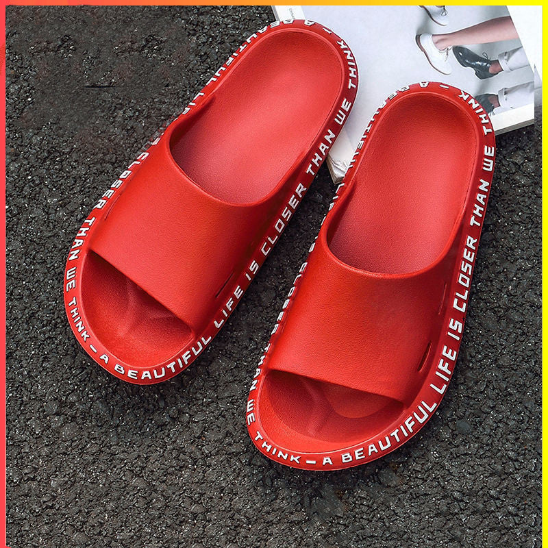 Summer Trend Korean Lovers' One Word Slippers Home Shoes