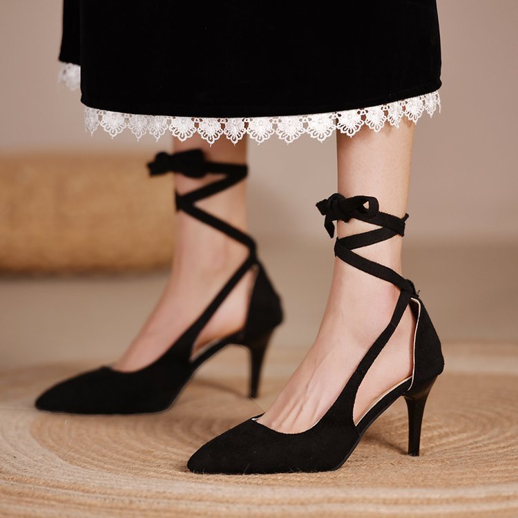 Women's Shoes Fat Toe Head Spring Lace Sheet