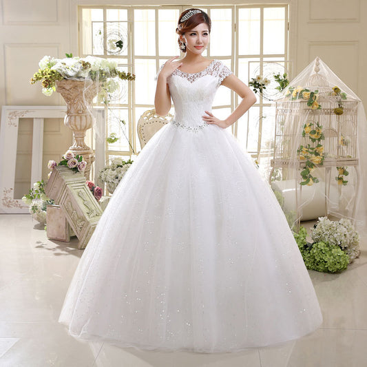 Wedding Dress Lace Shoulder Slim Fit Big Code