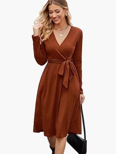Belt With Pocket Mid-length Dress