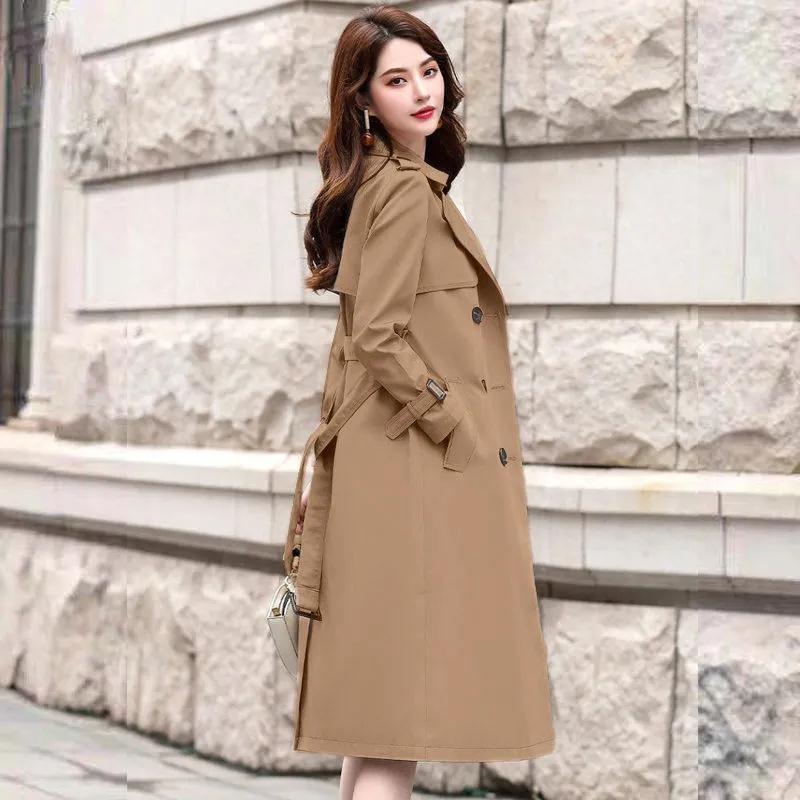 Silky Draping Effect Women's Clothing Overknee Coat