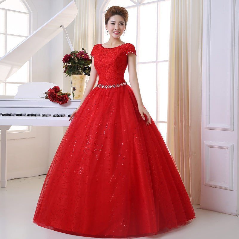 Wedding Dress Lace Shoulder Slim Fit Big Code