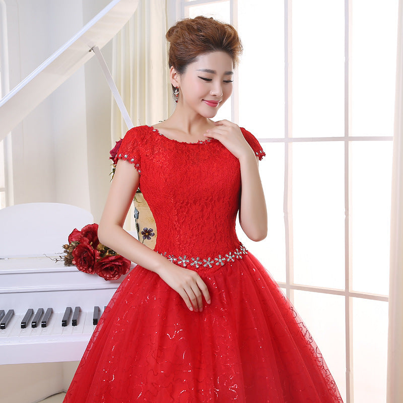 Wedding Dress Lace Shoulder Slim Fit Big Code