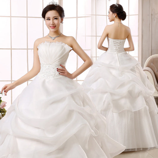 Spring Autumn Wedding dress new bride wedding dress size Korean women slim lace Qi special offer