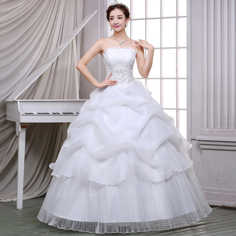 summer new bride wedding dress fashion lace bra Qi simple Korean winter skirt