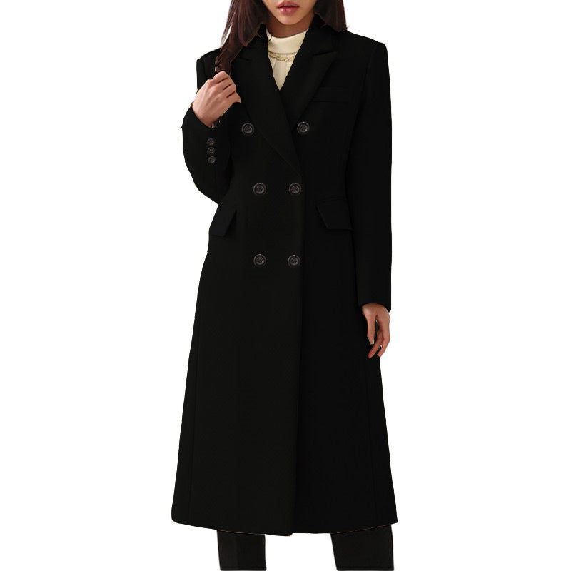 Women's Large Long Style Woolen Coat