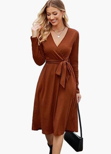Belt With Pocket Mid-length Dress