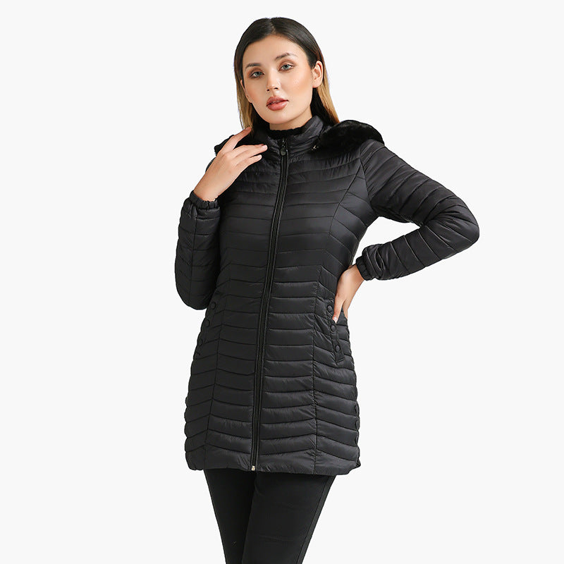 Winter Long Parka Ultra-light Liner Women's Quilted Cotton Coat