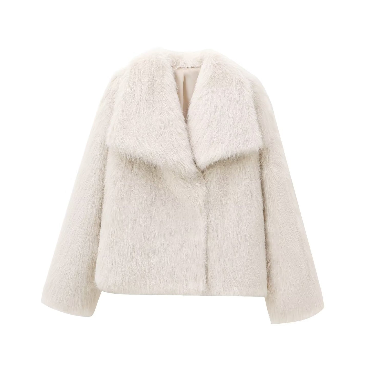 French Style Large Lapel Artificial Fur New Plush Coat