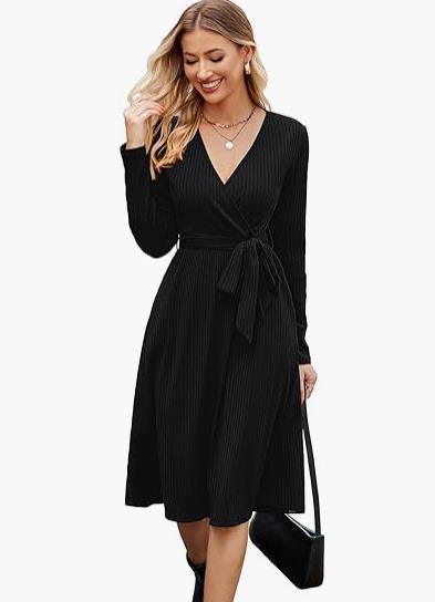 Belt With Pocket Mid-length Dress