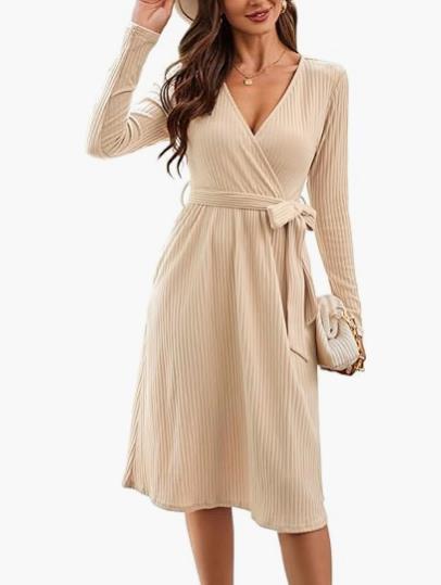 Belt With Pocket Mid-length Dress