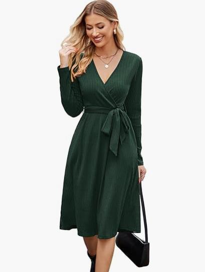 Belt With Pocket Mid-length Dress