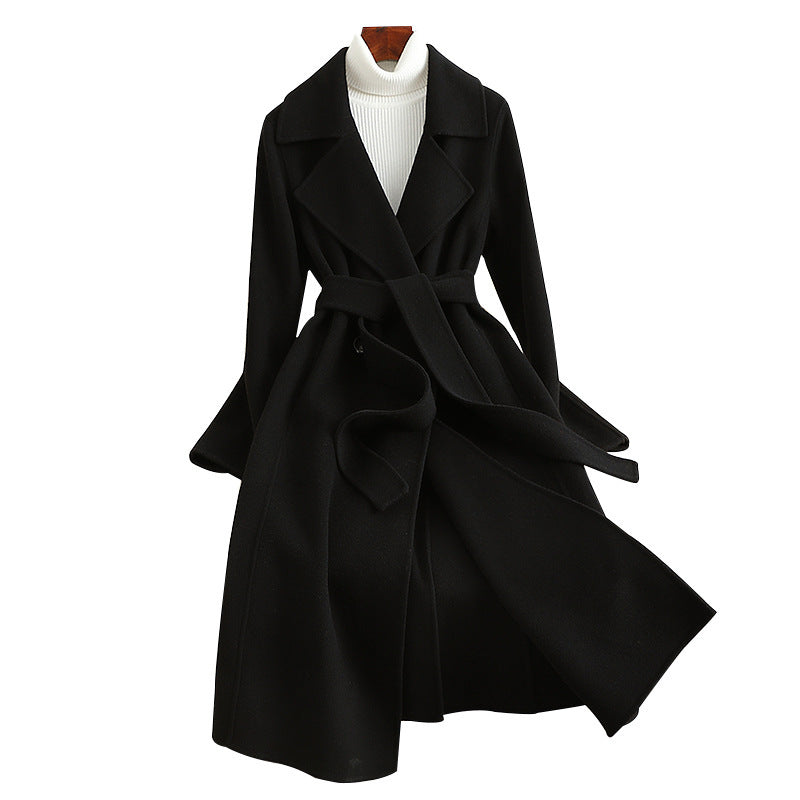 Cashmere Coat Slim Fit Thin Over The Knee Woolen Coat