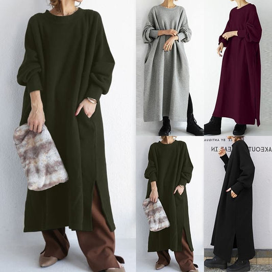 Commuting Crew Neck Cotton American Pullover Sweater Dress