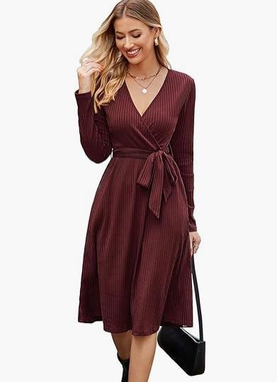 Belt With Pocket Mid-length Dress