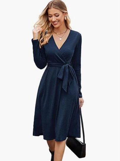 Belt With Pocket Mid-length Dress