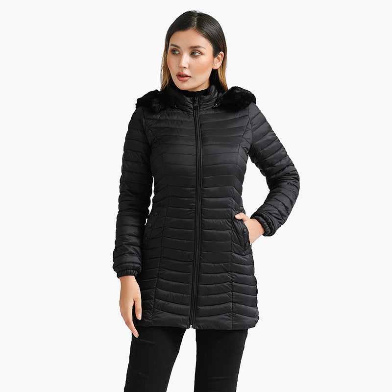 Winter Long Parka Ultra-light Liner Women's Quilted Cotton Coat