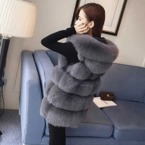 All-matching Thickened Imitated Mink Woolen Vest Waistcoat Jacket