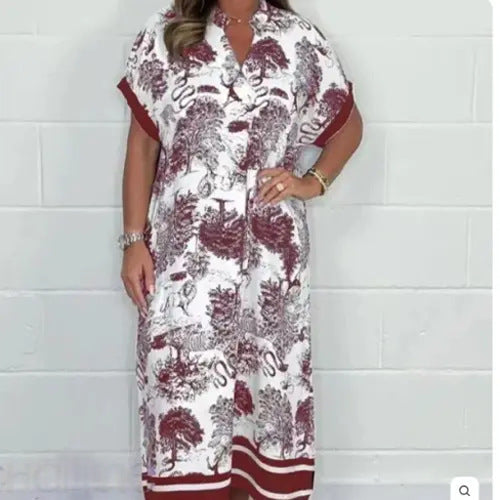 Printed Loose Printed Short Sleeve Dress