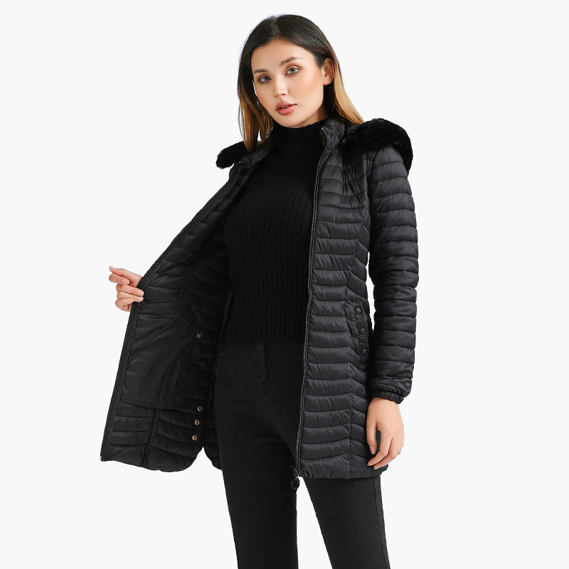 Winter Long Parka Ultra-light Liner Women's Quilted Cotton Coat