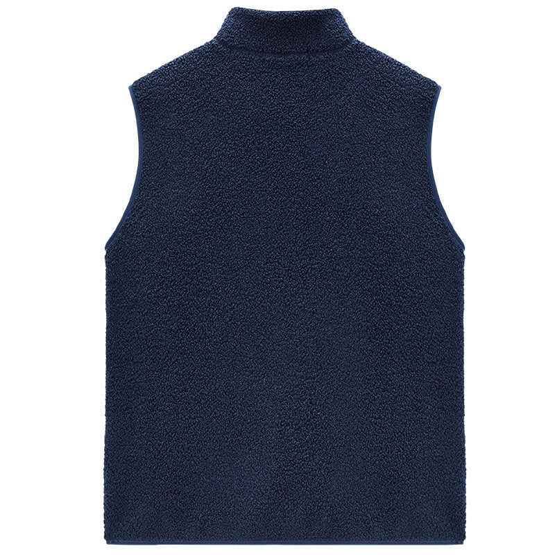 Men's Casual Simple Solid Color Teddy Velvet Vest