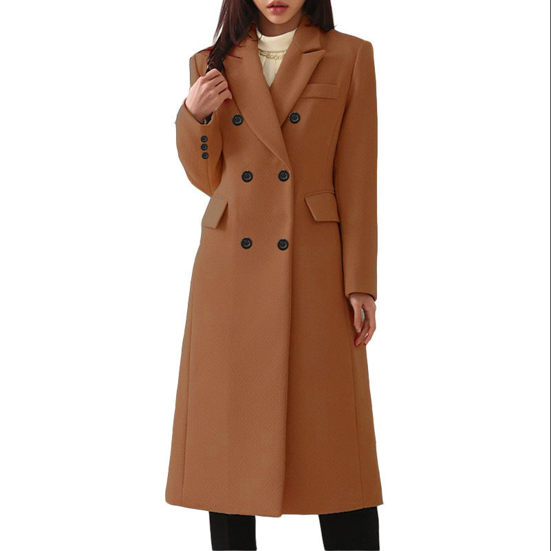 Women's Large Long Style Woolen Coat