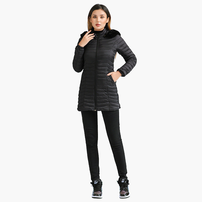 Winter Long Parka Ultra-light Liner Women's Quilted Cotton Coat