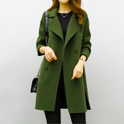 Cotton And Thickening Wool Overcoat Slimming Small Woolen Coat