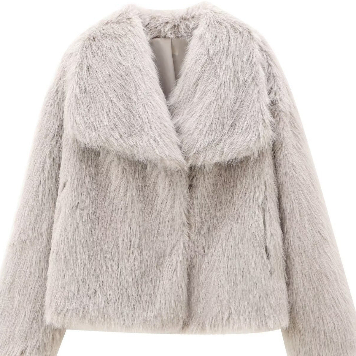 French Style Large Lapel Artificial Fur New Plush Coat