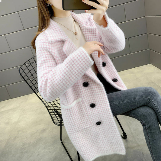 Sweater Loose Mid-length Coat For Women