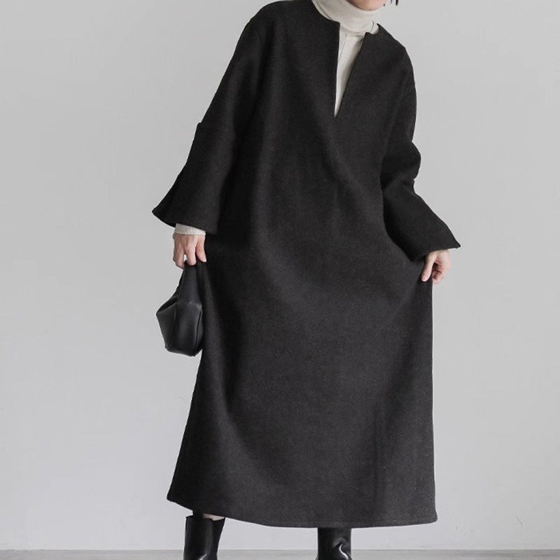 Autumn And Winter Woolen Women's Baggy Coat