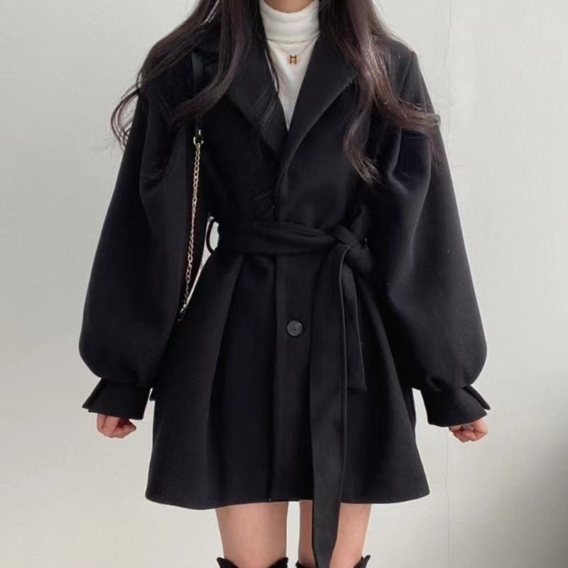 Hepburn Style Woolen Coat For Women