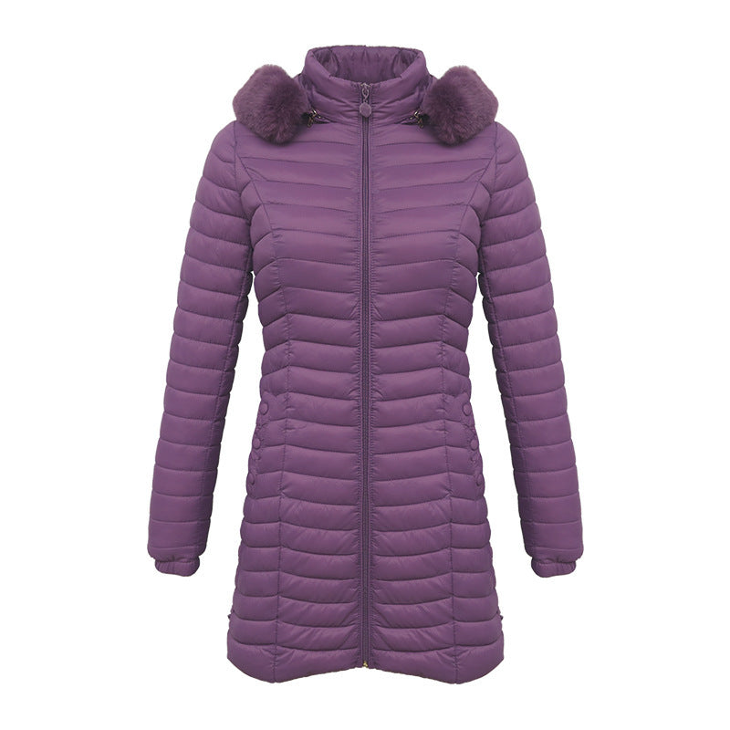 Winter Long Parka Ultra-light Liner Women's Quilted Cotton Coat